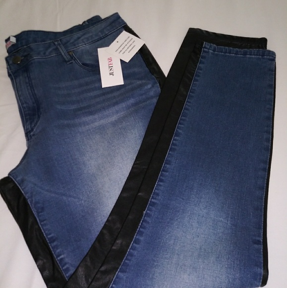 JustFab Denim - 🙌BOGO🙌$18🙌PLUS DENIM & LEATHER BACK JEANS